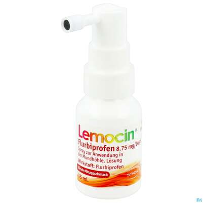 Lemocin Flurbiprofen Spray Z.anw.i.d.mundhoehle Lösung 8,75mg/dosis Kirsche/minze 15ml, A-Nr.: 5531021 - 09