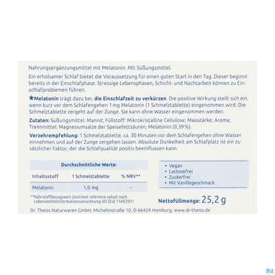 Melatonin Einschlaf-schmelztabl Dr.theiss 90st, A-Nr.: 5876547 - 03