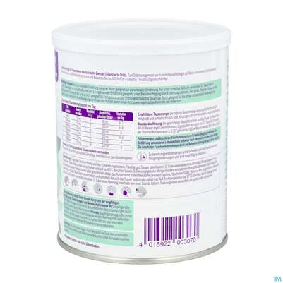 Pepticate Syneo Saeuglinge-kleinkinder Kuhmilchallergie 400g Dose 1st, A-Nr.: 5938343 - 03
