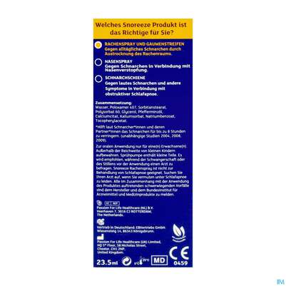 Snoreeze Rachenspray -ebvertrieb 23,5ml, A-Nr.: 5670461 - 03