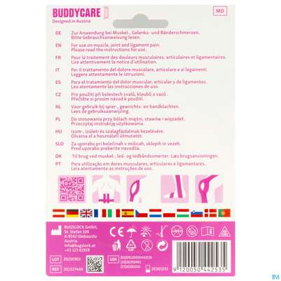Tape Buddycare/med Kinesiologie Latexfrei 5cmx 5m Pink Rosa 1st, A-Nr.: 5845044 - 03