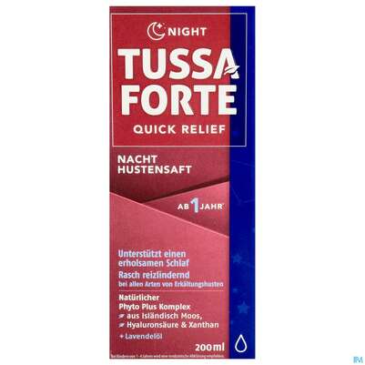 Sie sehen eine Packung Tussaforte Saft Night 200ml, Produktbild: 01 Tussaforte Saft Night 200ml, A-Nr.: 5857691 - 01