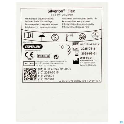 Wundauflagen Silverlon Flex Dressing 5x 5cm Wcd22-nps-flx 10st, A-Nr.: 5355883 - 02