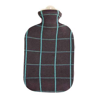 Wärmflasche Strick Öko-Tex Karo Türkis 2,0L, A-Nr.: 5398390 - 01