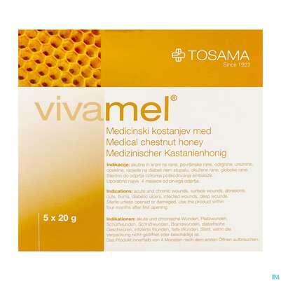 Sie sehen eine Packung Vivamel Steriler Medizinischer Honig 20g Nr To19715 Tube 5st, Produktbild: 04 Vivamel Steriler Medizinischer Honig 20g Nr To19715 Tube 5st, A-Nr.: 4023009 - 04