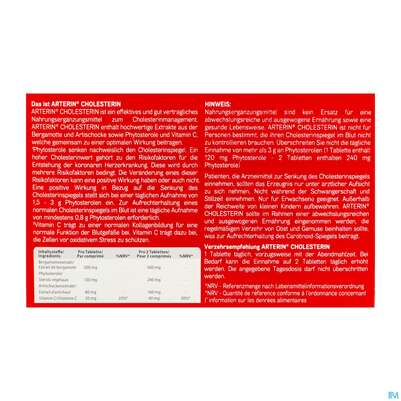 Sie sehen eine Packung Arterin Tabl Cholesterin Bergamotte/pflanzlich 50000 30st, Produktbild: 03 Arterin Tabl Cholesterin Bergamotte/pflanzlich 50000 30st, A-Nr.: 5803040 - 03