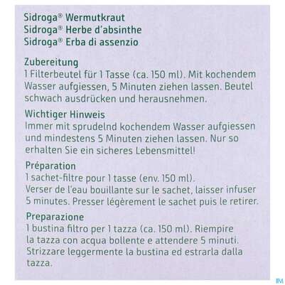 Sidroga Tee Wermutkraut 20st, A-Nr.: 5733606 - 07