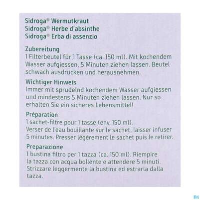 Sidroga Tee Wermutkraut 20st, A-Nr.: 5733606 - 08
