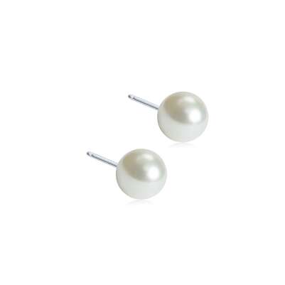 Blomdahl Ohrstecker Perle weiß 6mm, A-Nr.: 6020280 - 01
