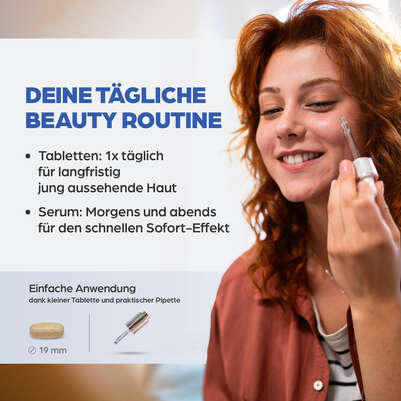 Sie sehen eine Packung Dr. Böhm Hyaluron complex Tabletten + Hyaluron Serum, Produktbild: 05 Dr. Böhm Hyaluron complex Tabletten + Hyaluron Serum, A-Nr.: 4835552 - 05