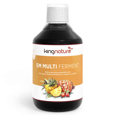 Sie sehen eine Packung KINGNATURE EM Multi Ferment liq Fl 500 ml, Produktbild: 01 KINGNATURE EM Multi Ferment liq Fl 500 ml, A-Nr.: 5829803 - 01