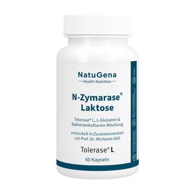 Sie sehen eine Packung NatuGena N-Zymarase® Laktose Kapseln, Produktbild: 01 NatuGena N-Zymarase® Laktose Kapseln, A-Nr.: 5901245 - 01