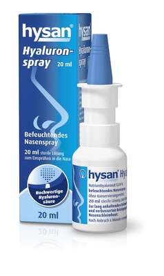 Sie sehen eine Packung hysan® Salinspray, Produktbild: 01 hysan® Salinspray, A-Nr.: 5671414 - 01