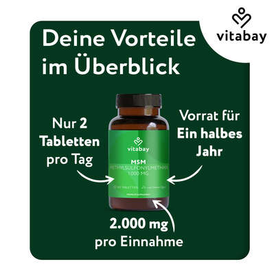 Vitabay MSM - Methylsulfonylmethan 1.000 mg, A-Nr.: 6049013 - 06