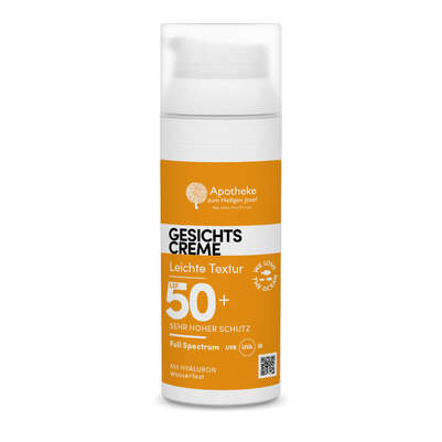 Sie sehen eine Packung Unifarco Gesichtscreme LSF 50 leichte Textur 50ml, Produktbild: 01 Unifarco Gesichtscreme LSF 50 leichte Textur 50ml, A-Nr.: 8060160 - 01