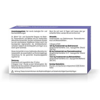 Dr. Böhm Ein- und Durchschlaf Dragees, A-Nr.: 4203272 - 06