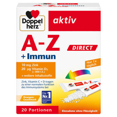 Doppelherz A-Z DIRECT + Immun - Mit fruchtigem Orangen-Geschmack, A-Nr.: 5677026 - 01