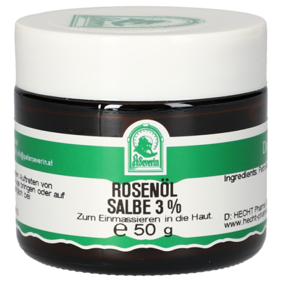 Sie sehen eine Packung ROSENÖL SALBE 50 G, Produktbild: 01 ROSENÖL SALBE 50 G, A-Nr.: 5340278 - 01