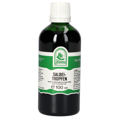 Sie sehen eine Packung SALBEI TROPFEN 100 ML, Produktbild: 01 SALBEI TROPFEN 100 ML, A-Nr.: 4246672 - 01