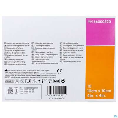 Wundverband Algisite M Calciumalginat 10x 10cm 10st, A-Nr.: 2167767 - 07