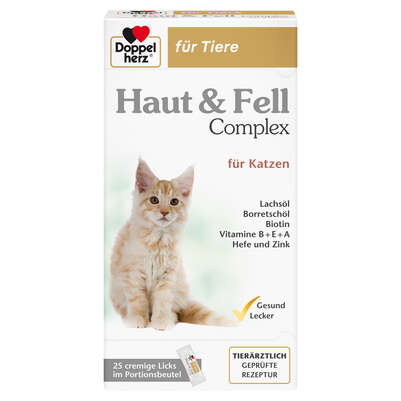 Doppelherz für Tiere Haut &amp; Fell Complex für Katzen - Cremige Licks, A-Nr.: 5678468 - 01