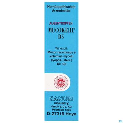Sie sehen eine Packung Mucokehl Augentropfen D5 5ml, Produktbild: 02 Mucokehl Augentropfen D5 5ml, A-Nr.: 0991278 - 02