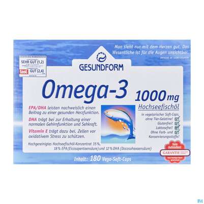 Omega -3 Kapseln 1000mg Gesundform 180st, A-Nr.: 3055042 - 02