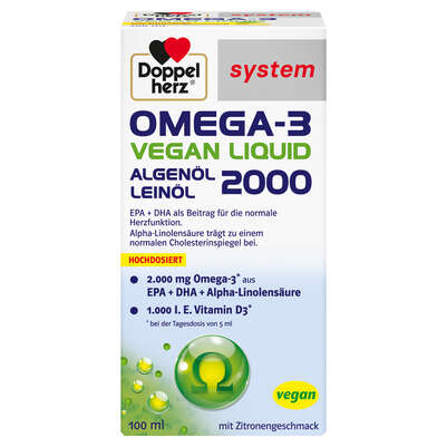 Doppelherz system OMEGA-3 VEGAN LIQUID 2000, A-Nr.: 5939584 - 01