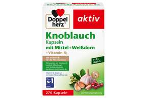Knoblauch Kapseln mit Mistel + Weißdorn + Vitamin B1, A-Nr.: 5987330 - 01