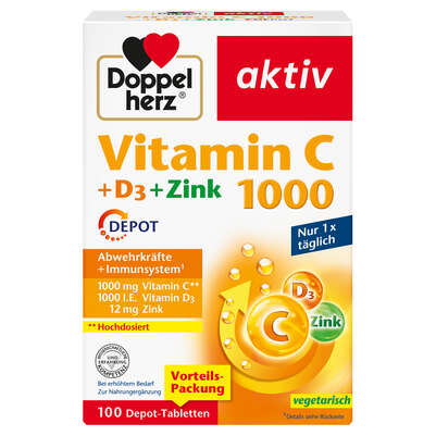 Doppelherz Vitamin C 1000 + D3 + Zink DEPOT, A-Nr.: 5733173 - 01