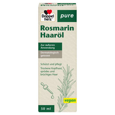 Sie sehen eine Packung Doppelherz pure Rosmarin Haaröl, Produktbild: 01 Doppelherz pure Rosmarin Haaröl, A-Nr.: 5937763 - 01