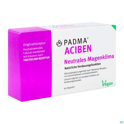 Sie sehen eine Packung Padma Kapseln Aciben Magenbalance 60st, Produktbild: 02 Padma Kapseln Aciben Magenbalance 60st, A-Nr.: 4730250 - 02