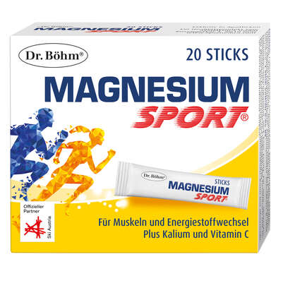 Sie sehen eine Packung Dr. Böhm Magnesium Sport Sticks, Produktbild: 01 Dr. Böhm Magnesium Sport Sticks, A-Nr.: 3979504 - 01