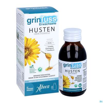 Sie sehen eine Packung Hustensaft Aboca Grintuss Erwachsene Jugendliche Ab 12jahre 128g, Produktbild: 07 Hustensaft Aboca Grintuss Erwachsene Jugendliche Ab 12jahre 128g, A-Nr.: 5571902 - 07