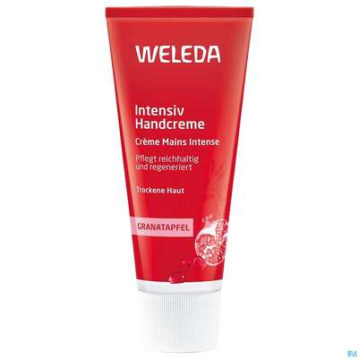 Sie sehen eine Packung Weleda Granatapfel Intensiv Handcreme 50ml, Produktbild: 04 Weleda Granatapfel Intensiv Handcreme 50ml, A-Nr.: 3755911 - 04