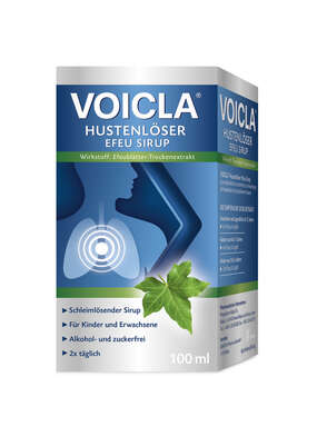 Sie sehen eine Packung VOICLA® Hustenlöser Efeu Sirup, Produktbild: 02 VOICLA® Hustenlöser Efeu Sirup, A-Nr.: 6068921 - 02