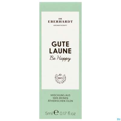 Sie sehen eine Packung Aetherische Oele Dr.eberhardt Bio Gute Laune 5ml, Produktbild: 01 Aetherische Oele Dr.eberhardt Bio Gute Laune 5ml, A-Nr.: 5766586 - 01
