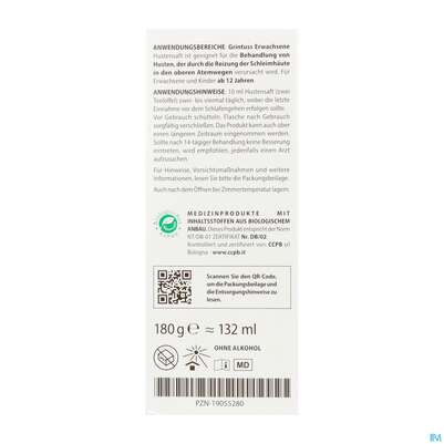 Hustensaft Aboca Grintuss Erwachsene Jugendliche Ab 12jahre 180g, A-Nr.: 5817504 - 03