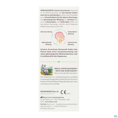 Hustensaft Aboca Grintuss Erwachsene Jugendliche Ab 12jahre 180g, A-Nr.: 5817504 - 08