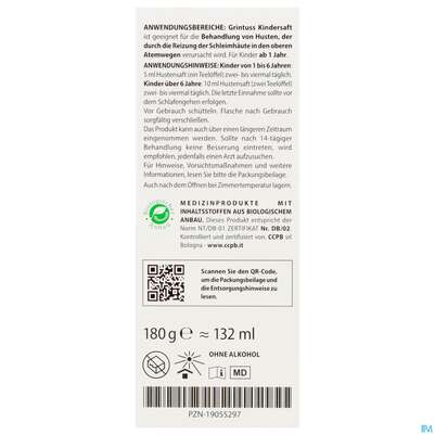 Hustensaft Aboca Grintuss Kinder Ab 1jahr 180g, A-Nr.: 5817510 - 04