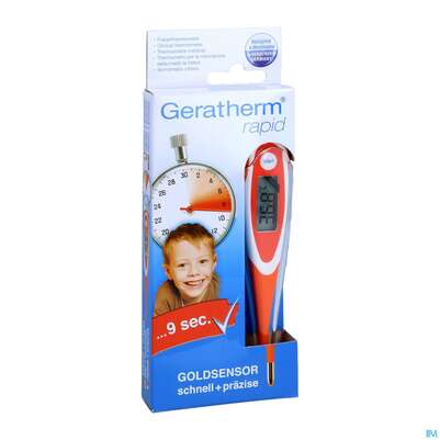 Sie sehen eine Packung Thermometer-fieber Digital Geratherm 9sec Rapid 1st, Produktbild: 02 Thermometer-fieber Digital Geratherm 9sec Rapid 1st, A-Nr.: 3253701 - 02