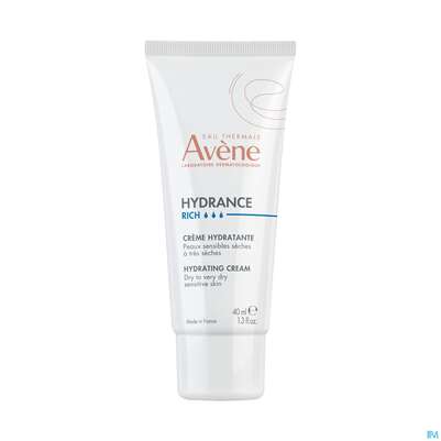 Sie sehen eine Packung Avene Hydrance Reichhaltige Feuchtig- Keitscreme 40ml, Produktbild: 06 Avene Hydrance Reichhaltige Feuchtig- Keitscreme 40ml, A-Nr.: 1505601 - 06