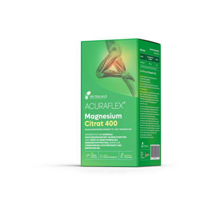 ACURAFLEX® Magnesium Citrat 400 – 100 Kapseln mit 400 mg Magnesium, A-Nr.: 6130755 - 02