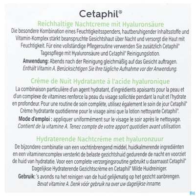 Cetaphil Nachtcreme +hyaluronsaeure Reichhalt 48ml, A-Nr.: 4839343 - 03