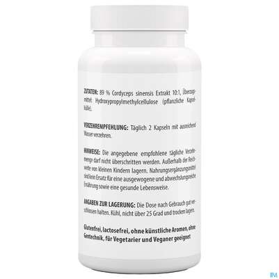 Cordyceps Sinensis-extrakt Kapseln Vegetarisch 500mg Vita World 100st, A-Nr.: 4836439 - 06