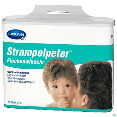 Sie sehen eine Packung Inkontinenz Strampelpeter Flockenwindeln Staerke 1 56st, Produktbild: 07 Inkontinenz Strampelpeter Flockenwindeln Staerke 1 56st, A-Nr.: 2307530 - 07