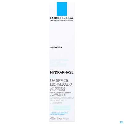 Sie sehen eine Packung La Roche Posay Hydraphase/ha Feuchtigkeitscreme Uv Leicht 40ml, Produktbild: 03 La Roche Posay Hydraphase/ha Feuchtigkeitscreme Uv Leicht 40ml, A-Nr.: 5716016 - 03