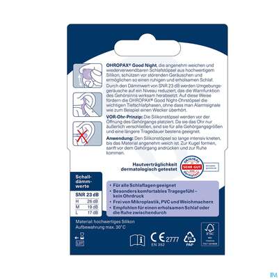 Ohrenschutz Ohropax Schlafstoepsel Silicon Gute Nacht Lavendel 8st, A-Nr.: 5756820 - 03