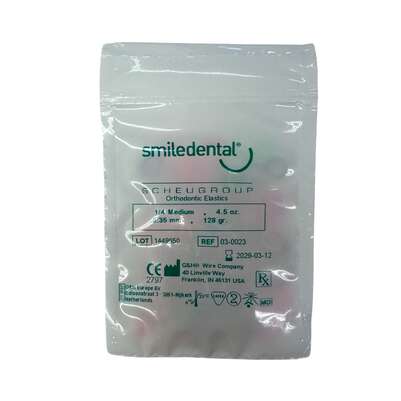 Sie sehen eine Packung Spangengummis 1/4 medium bunt, Produktbild: 01 Spangengummis 1/4 medium bunt, A-Nr.: 6123896 - 01