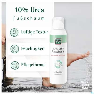 Sie sehen eine Packung Allgaeuer Latschenkiefer 10% Urea Fussschaum 150ml, Produktbild: 03 Allgaeuer Latschenkiefer 10% Urea Fussschaum 150ml, A-Nr.: 5883553 - 03